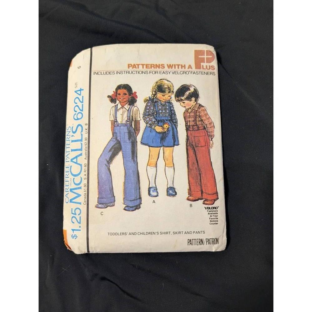 Vintage 1978 McCall's 6224 Sewing Pattern Toddler Child Size 6 Uncut Pattern